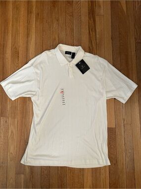 Liz Claiborne Off White Polo Shirt Mens Size XXL Chest 47 Short Sleeve